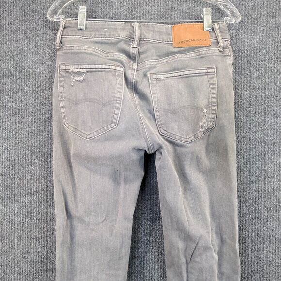 American Eagle Next Level Stretch Distressed Jeans Mens 28x34 Gray 5-Pocket - Picture 6 of 11